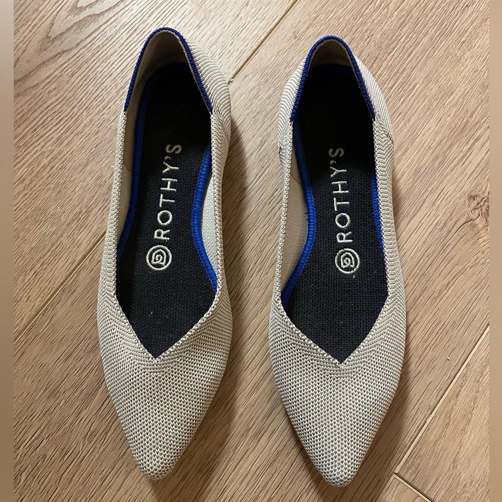 Rothy's The Point Dove Gray Knit Ballet Flats Women’s Size 6.5